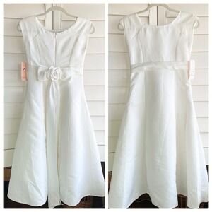 New VTG Flower Girls‎ 10 Dress Off White Pageant Fit Flare Tulle USA made NOS
